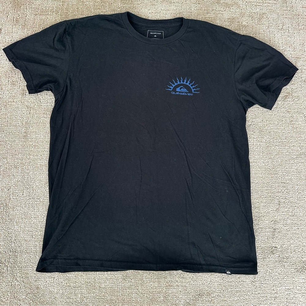 Quiksilver Black and Blue Short Sleeve Tee
